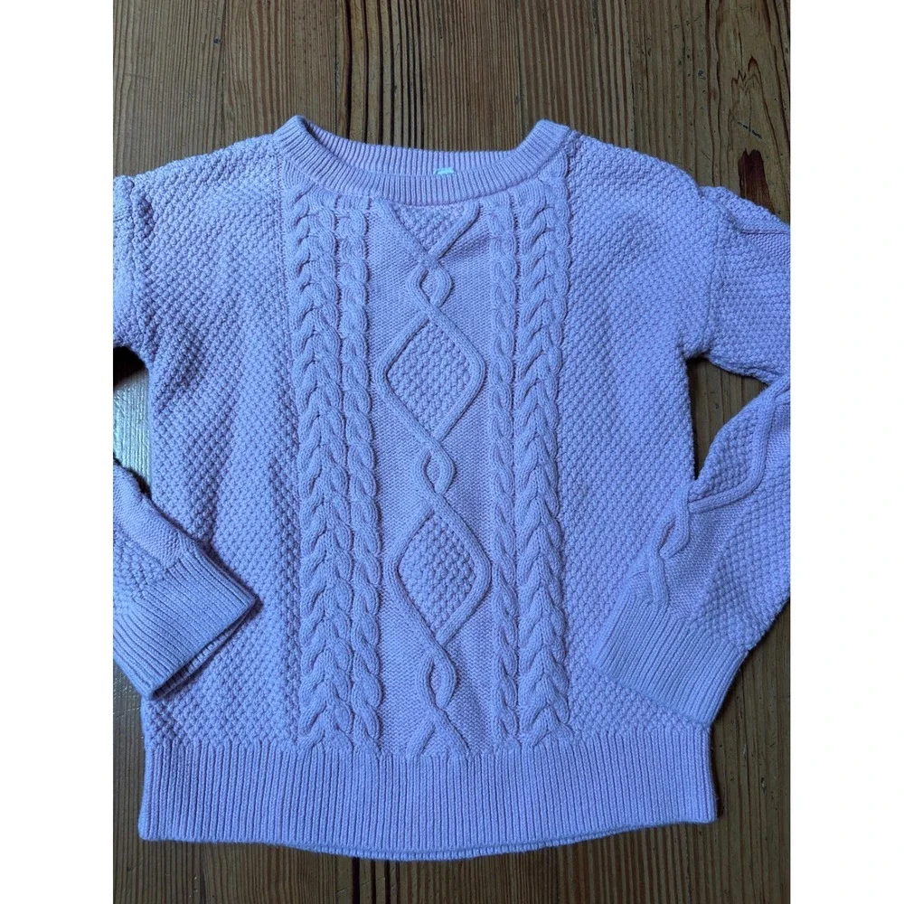 Gap Cable Knit Sweater Kids Purple Long Sleeve Classic SIZE M (8-9)